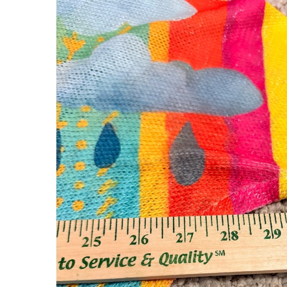 Loowie Eco-Design Open Knit Sweate Airy Women OS Sun Rainbow Art To Wear Italy - Picture 5 of 7